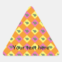 Argyle sköldpaddamönster på orangen triangle sticker
