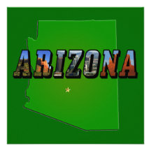 Arizona karta och bildtext personliga inbjudan