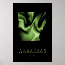Arkansas avbildar den statliga kartan affischen