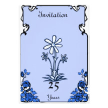 Årsdag -" blått - anpassade anpassningsbara inbjudningskort