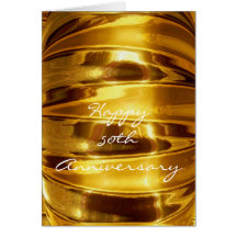 Årsdag för lycklig 50th i Sparkling guld Hälsningskort