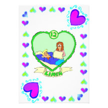Årsdag - linne 12 inbjudningar
