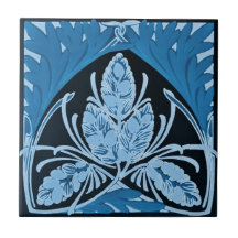 Art décoblått keramiska plattor