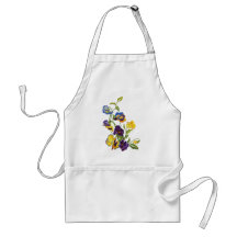 Art nouveau broderade Pansies Förkläden