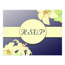 Art nouveau Lillies som gifta sig R.S.V.P. Personliga Tillkännagivanden