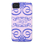 Art nouveau virvlar runt med monogramen iPhone 4 fodraler