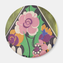Art nouveaublommor kylskåps magneter