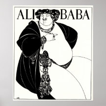 Art nouveauillustration: Beardsley - Ali Baba Print