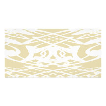 Art nouveaumönster i beige och White. Anpassingsbara Fotokort