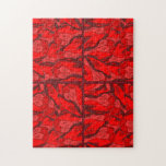 Art nouveauprofusion av röda tulpan jigsaw puzzle