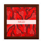 Art nouveauprofusion av röda tulpan med monogramen minnessakar
