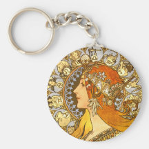 Art nouveauZodiac Nyckel Ring