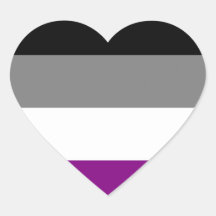 Asexual flag heart stickers