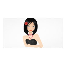 Asiatisk flicka foto kort