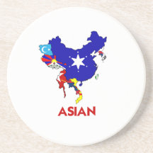 ASIATISK KARTA GLASUNDERLÄGG