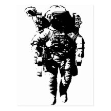 Astronaut i utrymme vykort