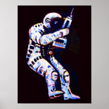 Astronaut svart bakgrund posters