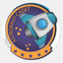 AstronautCadetemblem Rund Klistermärke