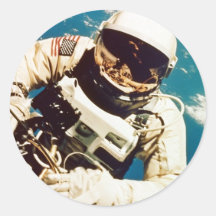 AstronautSpacewalk Runda Klistermärken