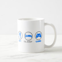 Äta gameren för sömnleken igen -, geekvideospel kaffe koppar