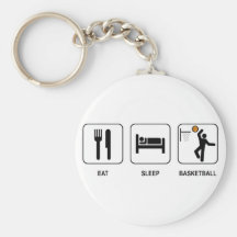 Äta sömnbasket Keychain Nyckel Ring