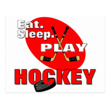 Äta sömnlekhockey vykort