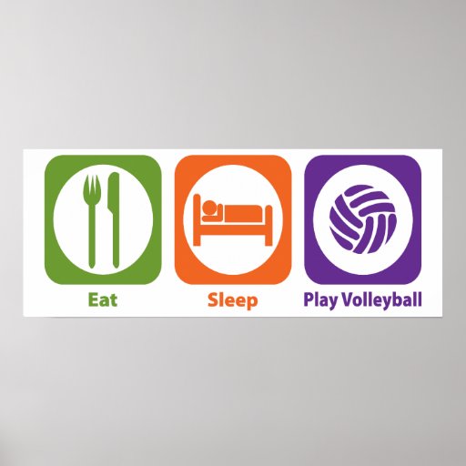 Äta sömnlekvolleyboll affisch