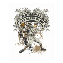 Äta, sova, leka baseball vykort