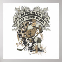 Äta, sova, leka hockey affischer