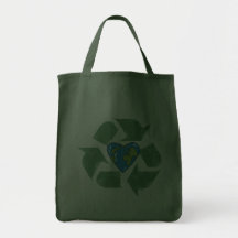 Återvinnajordhjärta hänger lös tote bag