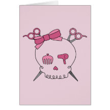 Åtfölja skalle för hår (Scissor Crossbonesrosor), Hälsnings Kort