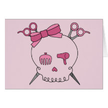 Åtfölja skalle för hår (Scissor Crossbonesrosor), Hälsnings Kort