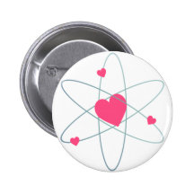 Atom- hjärta knapp med nål