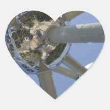 Atomium Bryssel, Belgien Hjärtformade Klistermärken