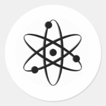 atomsvart runda klistermärken