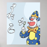 Att blåsa för clown bubblar print