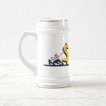 Att dra för kontorsarbetare besegrar dollaren kaffe mugg
