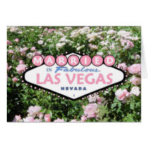 ATT GIFTA SIG i sagolikt Las Vegas rosa roskort