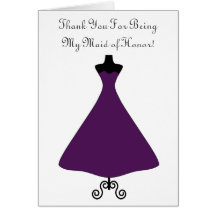 Aubergine färgat maid of honor-/brudtärnakort