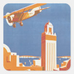 AuMaroc Par Avion Fyrkantiga Klistermärken