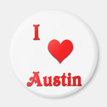 Austin -- Rött Kylskåpmagneter