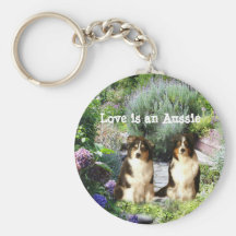 Australian shepherd trädgårds- Keychain Nyckel Ring