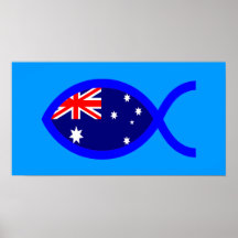 Australiensisk kristen fisksymbolflagga affischer