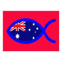 Australiensisk kristen fisksymbolflagga anpassningsbara tillkännagivanden