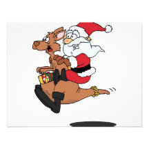 Australiensiska Santa som rider en julkänguru Anpassningsbara Inbjudningskort