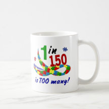 AUTISMMEDVETENHET 1 I 150 ÄR FÖR MÅNGA KAFFE KOPP
