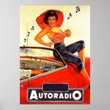 Autoradio vintage affisch
