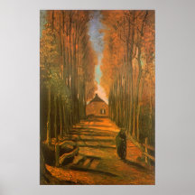 Aveny av Poplars i höst av Vincent Van Gogh Posters