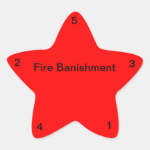 Avfyra Banishment Stjärnformat Klistermärke