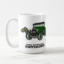 Avgå den antika bilen kaffe muggar